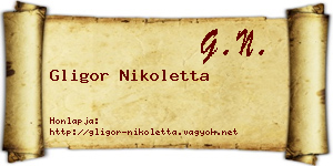 Gligor Nikoletta névjegykártya